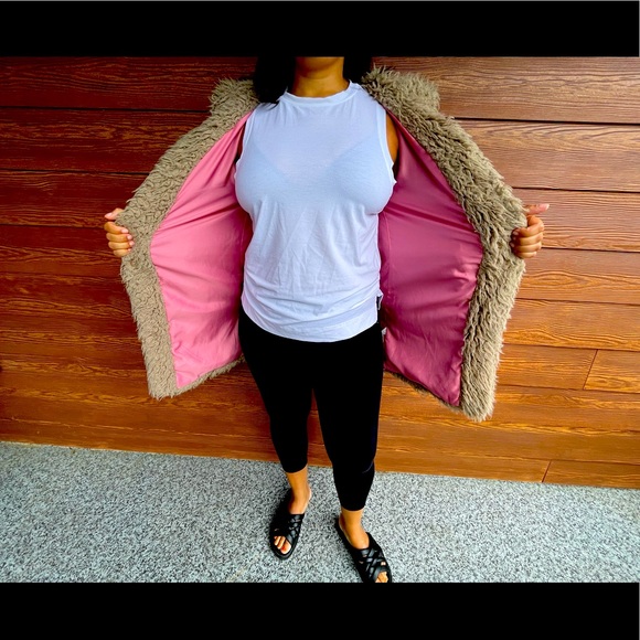 Zara Light Brown Fuzzy Coat, size M - Picture 2 of 5